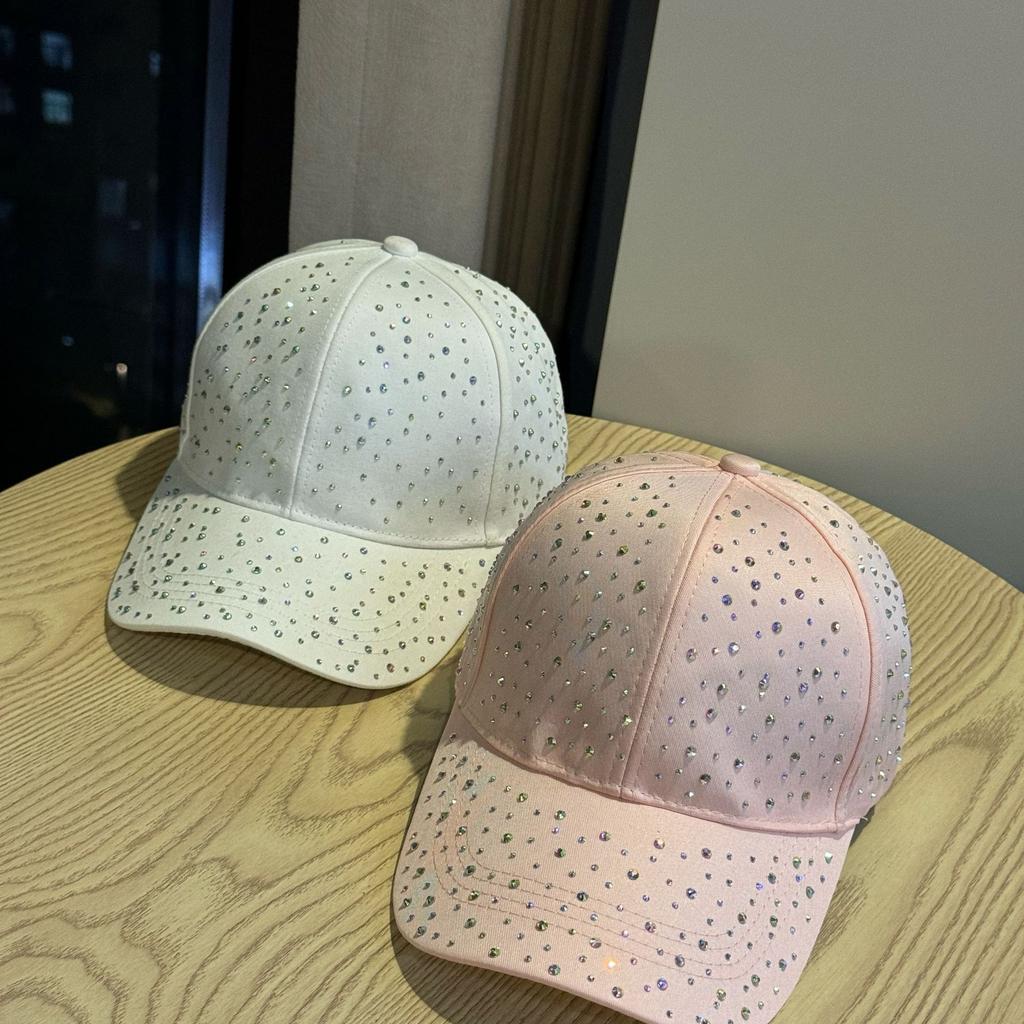 Korean-style Rhinestone Hat for Women, Trendy and Versatile, Full of Rhinestones, Baseball Cap for Women, Suitable for Spring and Autumn Outings,