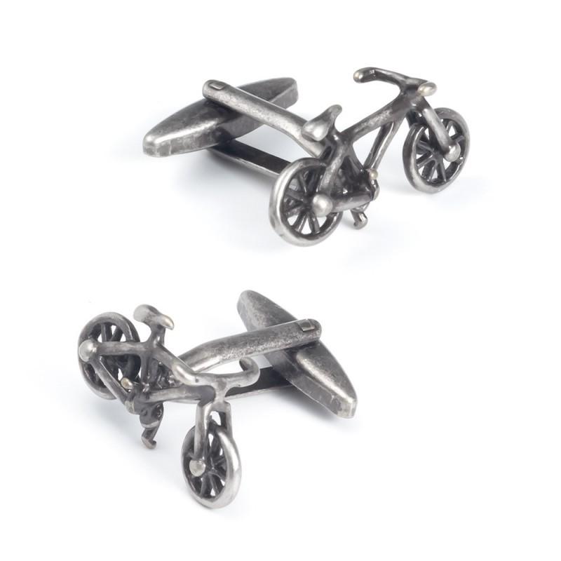Ancient Silver Bicycle Shaped Copper Cufflinks Men's French Shirt Metal