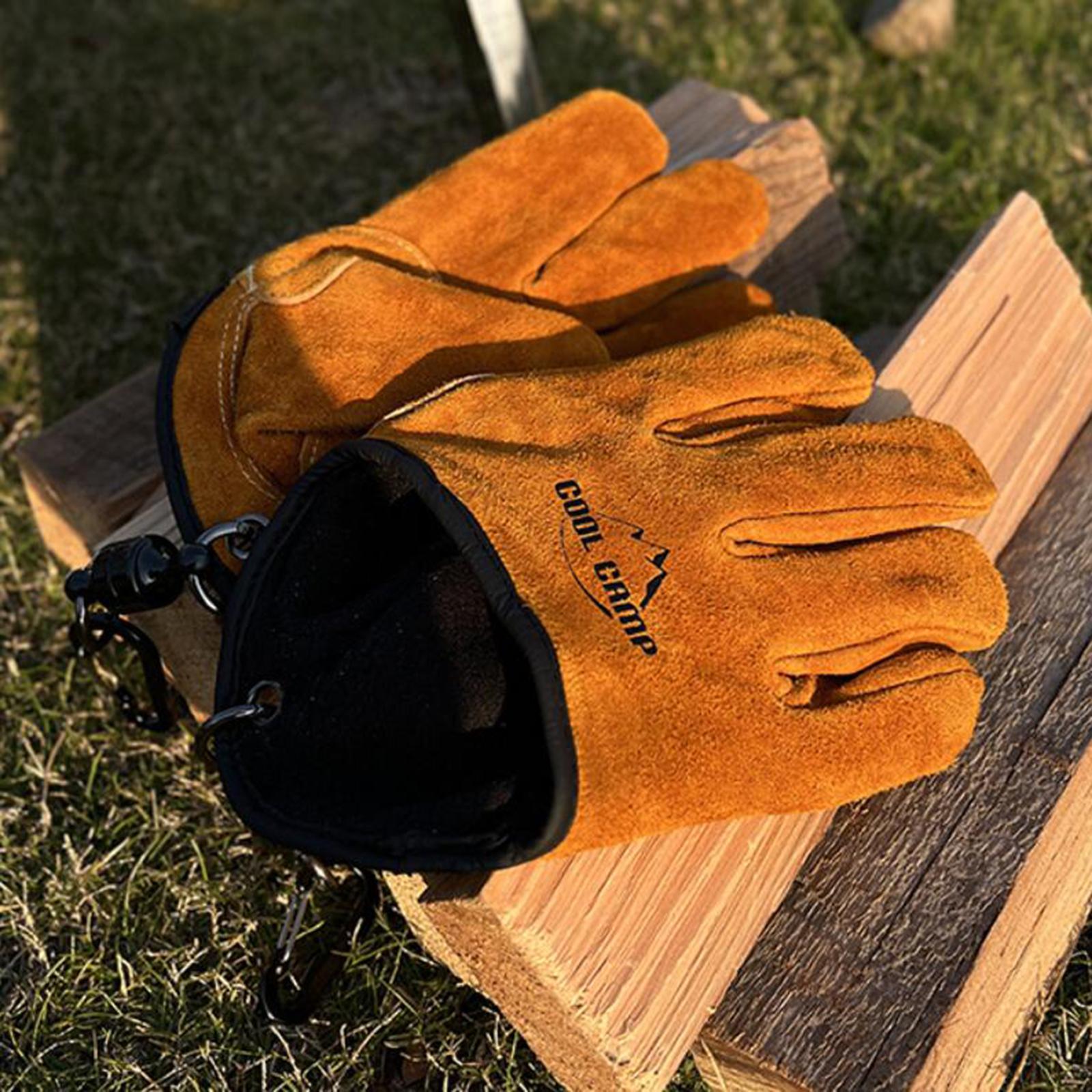 

Heat Resistant Gloves for Men Women Campfire Gloves Camping Gloves for Camp Grilling Outdoor Cooking Handling Catching Cleaning жовтий