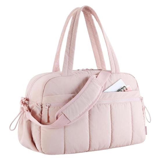 

Дорожная сумка с большим водонепроницаемым карманом из ПВХ для разделения мокрых и сухих вещей розовый