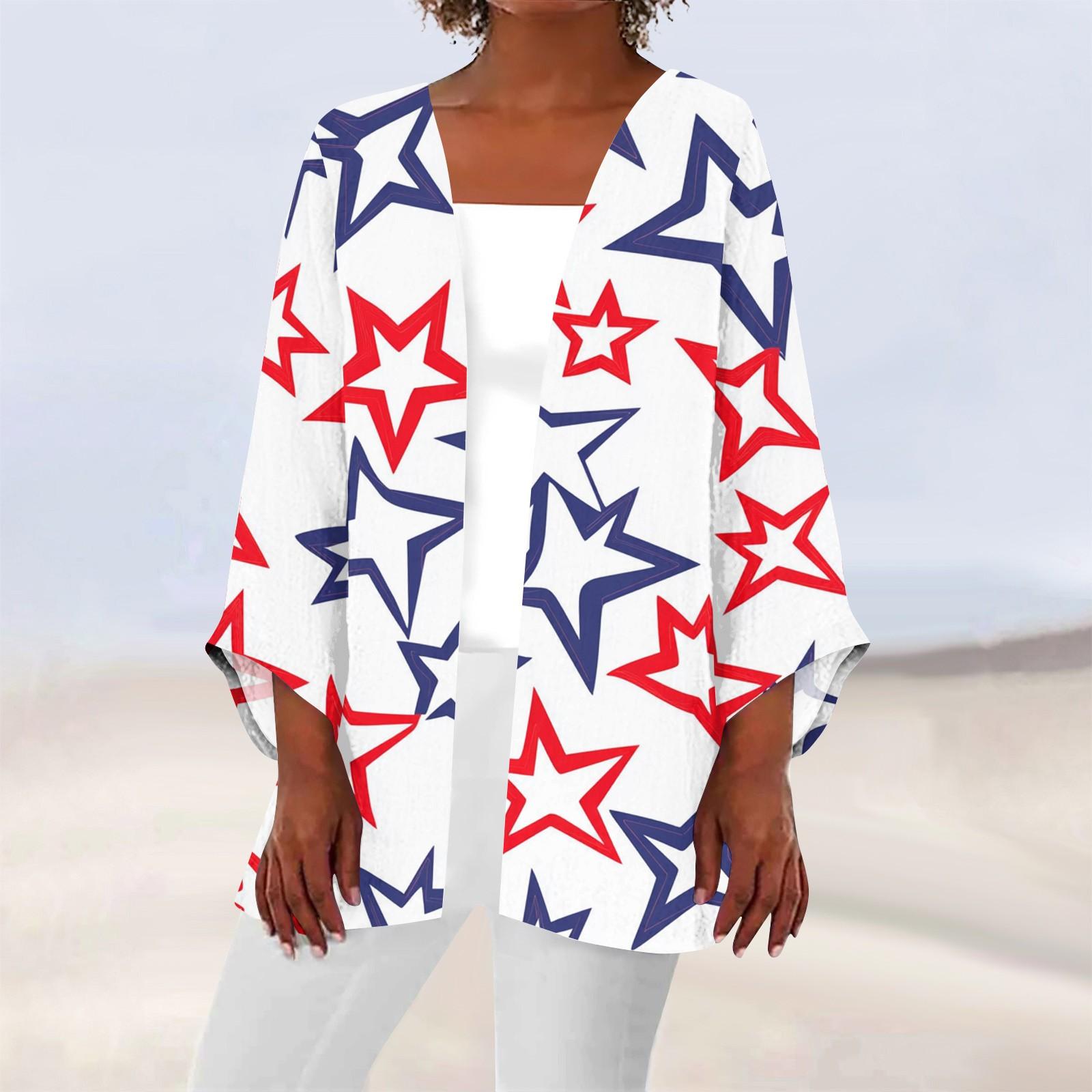 

Женская повседневная модная легкая куртка средней длины с принтом, кардиган XL белый