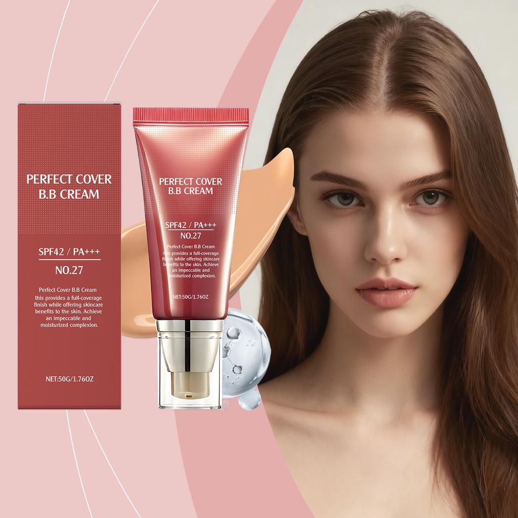 Light Coffee Soft Concealer BB Cream, Natural Lightweight Skin-Fit Long-Lasting Hydrating Clear All Skin Types