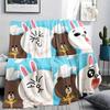 LINE FRIENDS Kawaii Pattern Flannel Blanket, High Quality Comfortable for All Seasons, Home Decor, Warmth and Comfort, Perfect for Gifts.