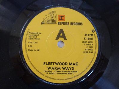 7 inç Plak FLEETWOOD MAC - Warm Ways K14403 Reprise Records 1975 İngiltere Rock Kullanılmış