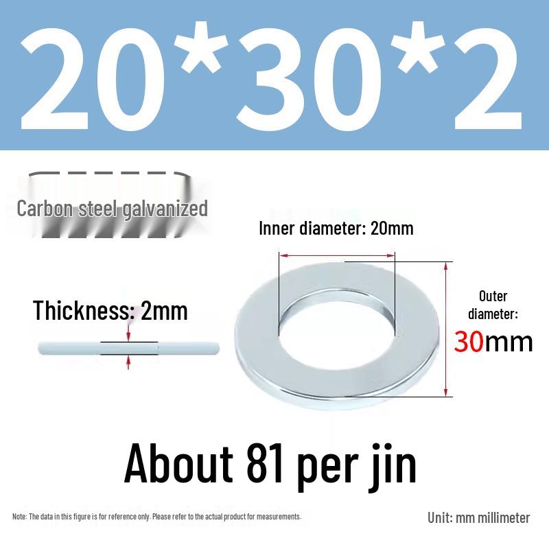 Oversized Thickened Galvanized Iron Flat Washer M2M3456810-M6