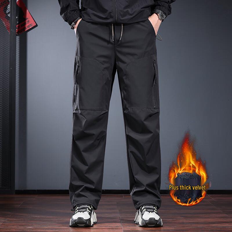 JieLeNuo Men's Autumn/Winter Outdoor Cargo Hiking Pants