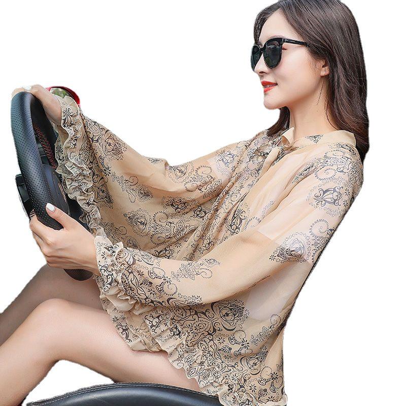 Women's Stylish Chiffon Lace Sun Protection Shawl: Versatile Summer Cape for Driving and Riding