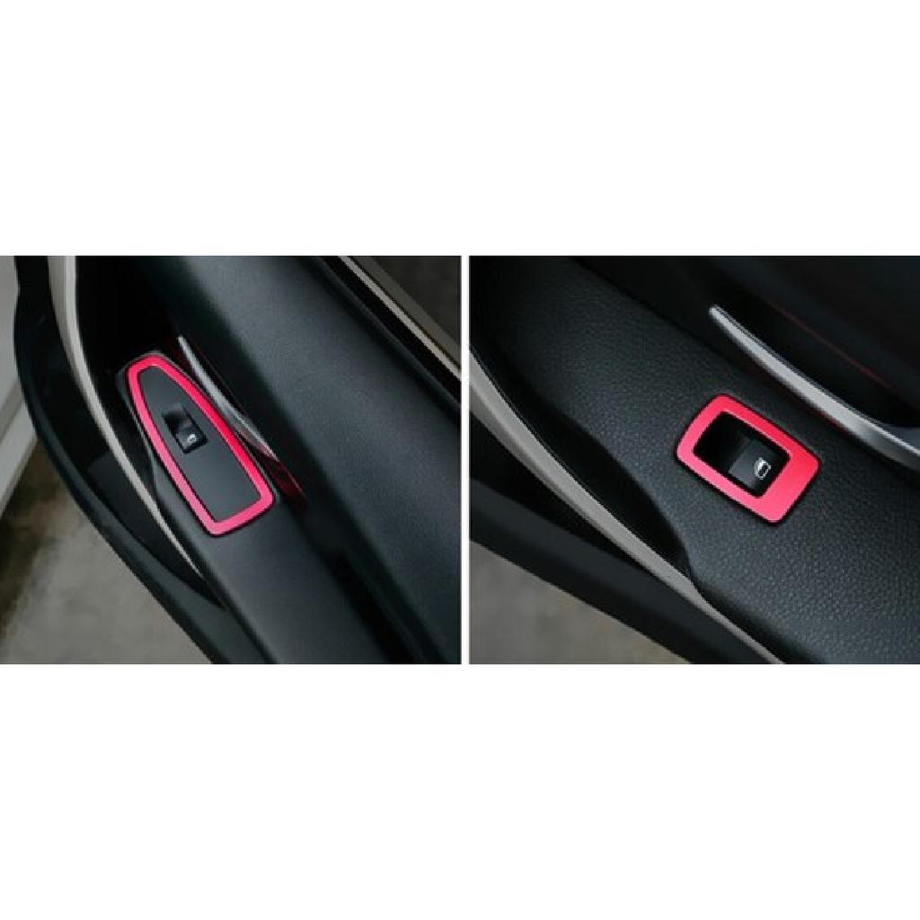 Window Lock Lift Panel Trim Frame For BMW 3 4 Series GT 2013-2019 Red Aluminum