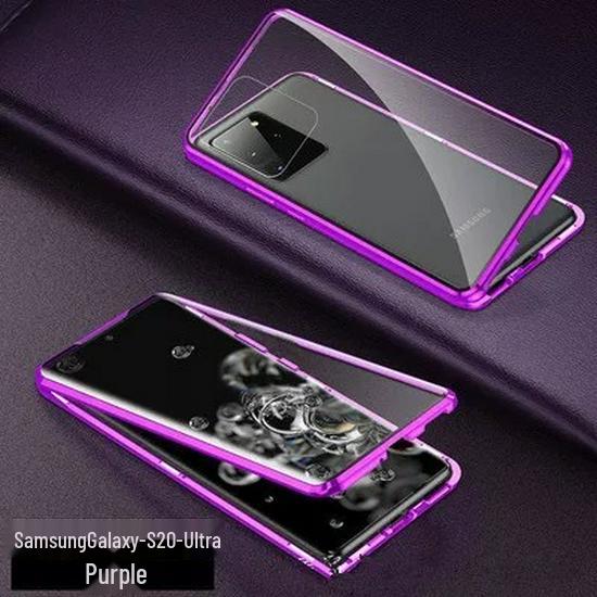 Wanmagi King Metall Magnetische Doppelseitige Hülle für Samsung S24u/S22U/S23fe Galaxy Handy