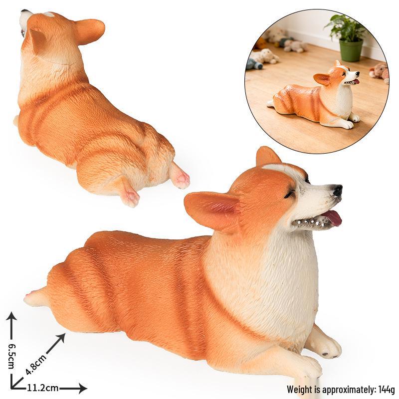 Realistic Corgi Puppy Heart Model: Cute Animal Toy & Desktop Ornament