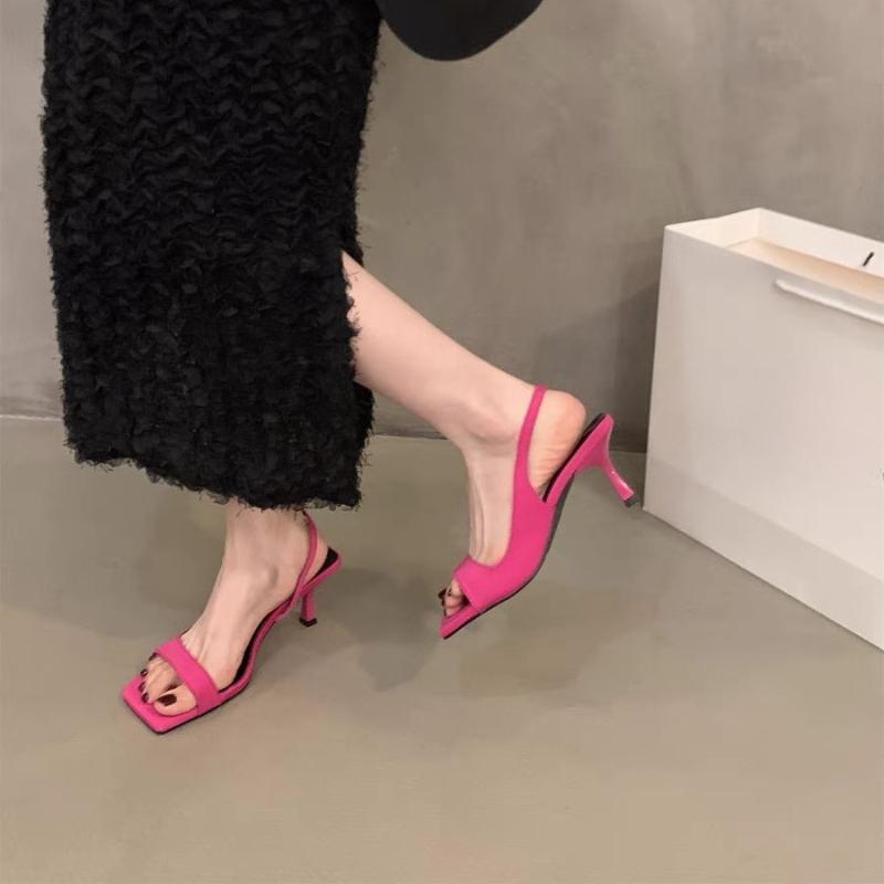 Mode 2025 Sommer Sexy Neue Eckige Zehen Hohe Absätze Mode Luxus Damen Design Bankett Damen Sandalen Übergröße