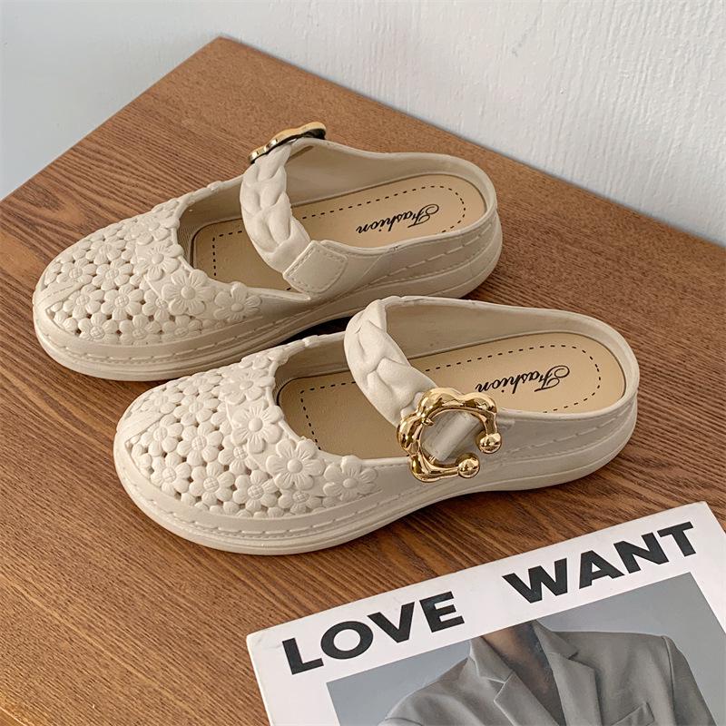 Yuzhihao Women s Summer Flat Casual Hollow Slip-On Sandals 40-41