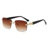 Frameless Fashion Trimmed Sunglasses Men'S High-End Sense Uv-Proof Business Wind Driver Driving Sunglasses