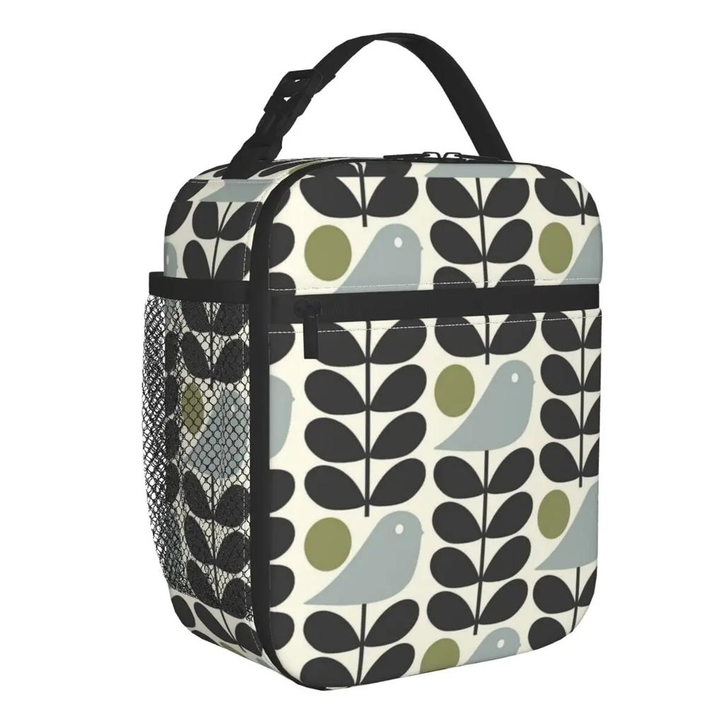 Abstract Flowers Orla Kiely Portable Lunch Box Leakproof Scandinavian Style Thermal Cooler Food Insulated Lunch Bag Kids School