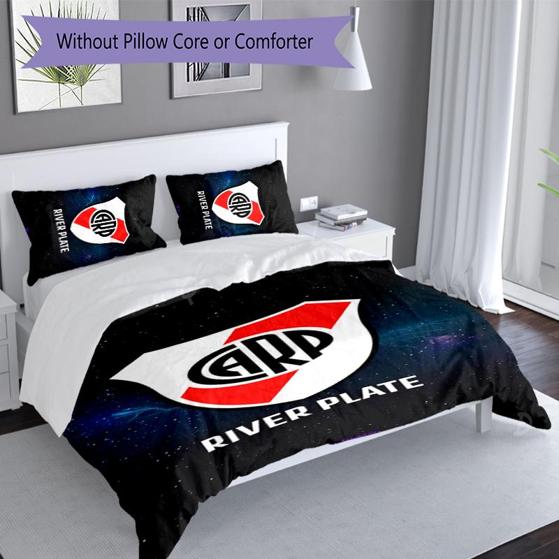 3pcs Club Atlético River Plate Duvet Cover Set, Includes 1 Duvet Cover and 2 Pillowcases,Skin-Friendly&Comfortable Fabric,Suitable Bedding Sets