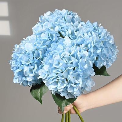 2pcs Artificial Hydrangea Flower, Real Touch Lifelike Artificial Flowers, Suitable For Outdoor Wedding Office Home Party Living Room Table Decoration