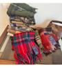Luksus Kasjmir Dame Rutete Skjerf Varm Vinter Sjal og Omslag Bandana Pashmina Dame Foulard Firkantet Tykt Teppe Poncho