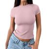 Women's Fashion Casual Slim Fit Raglan Short Sleeve Bottoming Shirt Outerwear Top