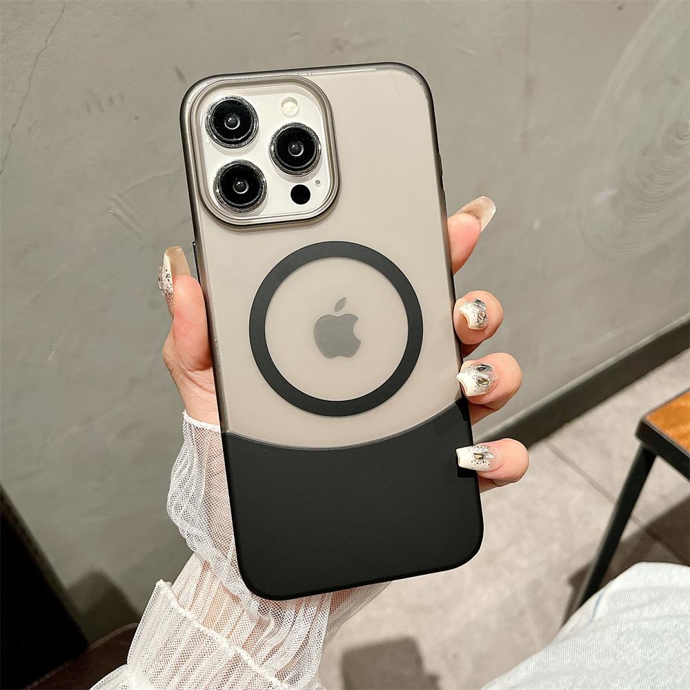 Frosted Transparent 2IN1 For Magsafe Wireless Charging Hybrid Colorful Case For iPhone 11 12 13 14 15 Pro Max Plus Hard Cover