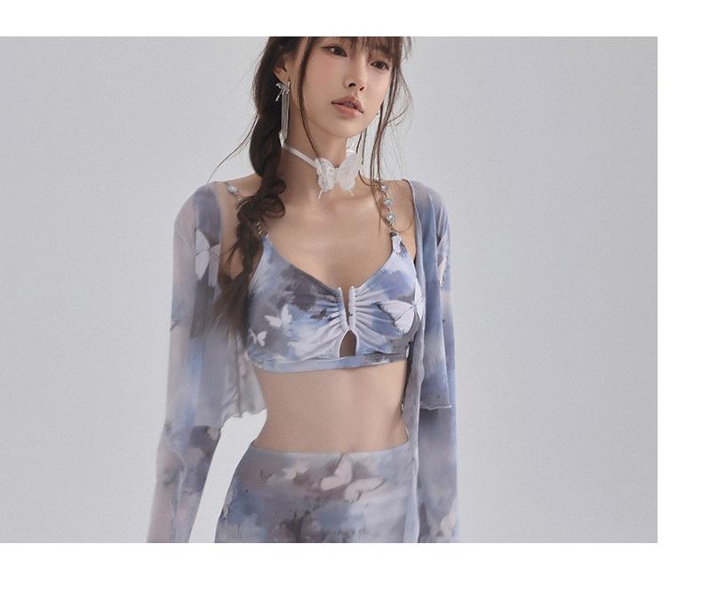 Trendy Tie-Dye Four-Piece Women's Bikini with Tummy Control - Hot Selling, Sexy, and Slimming Beachwear