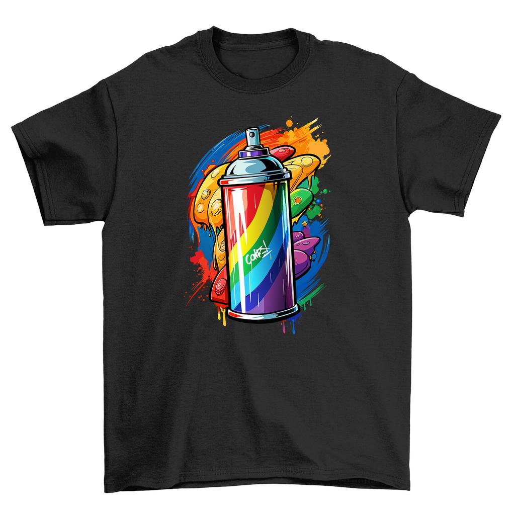 Pride_13 Rainbow Spray Can Funny T-Shirt Mens Womens Tees Top ??? Wear Your Colors Proudly! Unisex De