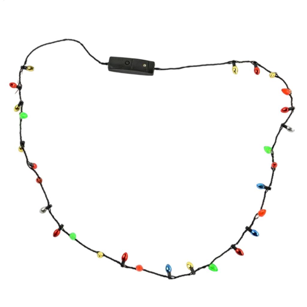 LED Christmas Necklace Light Up Christmas Bulb Necklaces Holiday Costume Accessories Necklaces Xmas New Year Eve Party Supplies