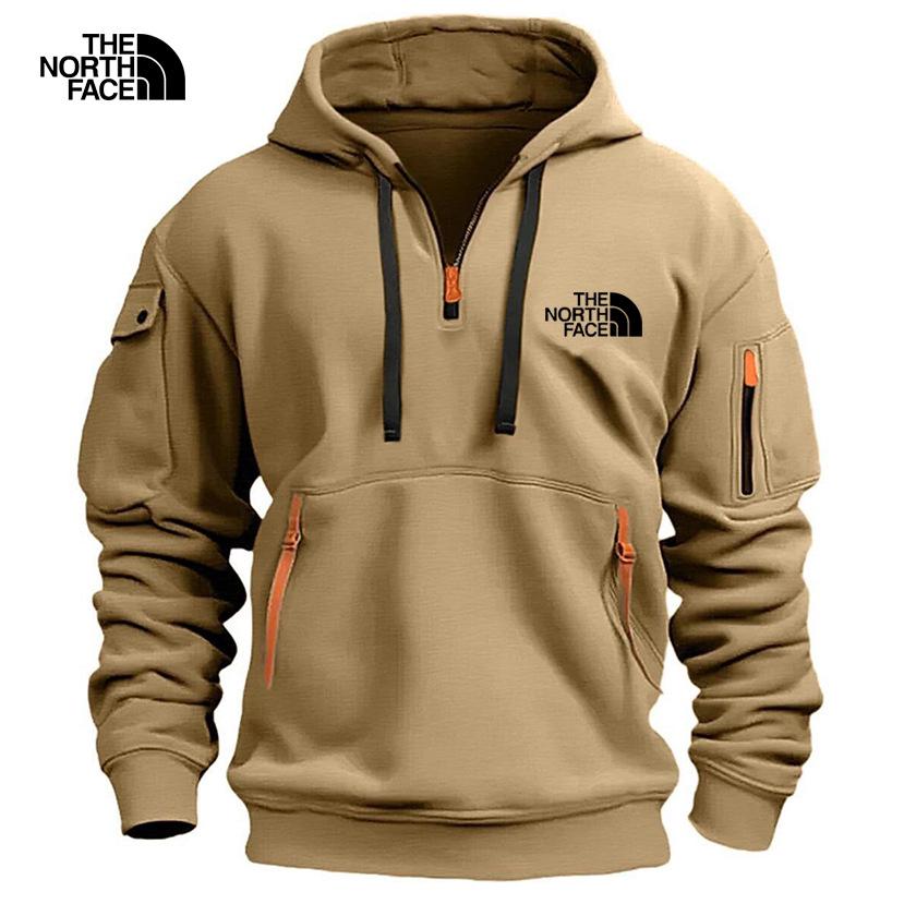 

Мужская осенне-зимняя толстовка с капюшоном на молнии с несколькими карманами L