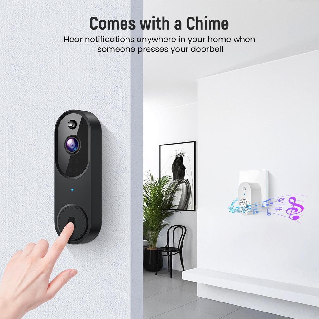 Smart Wireless Doorbell with Camera, Voice Intercom, WiFi HD, Night Vision, and Electronic Peephole