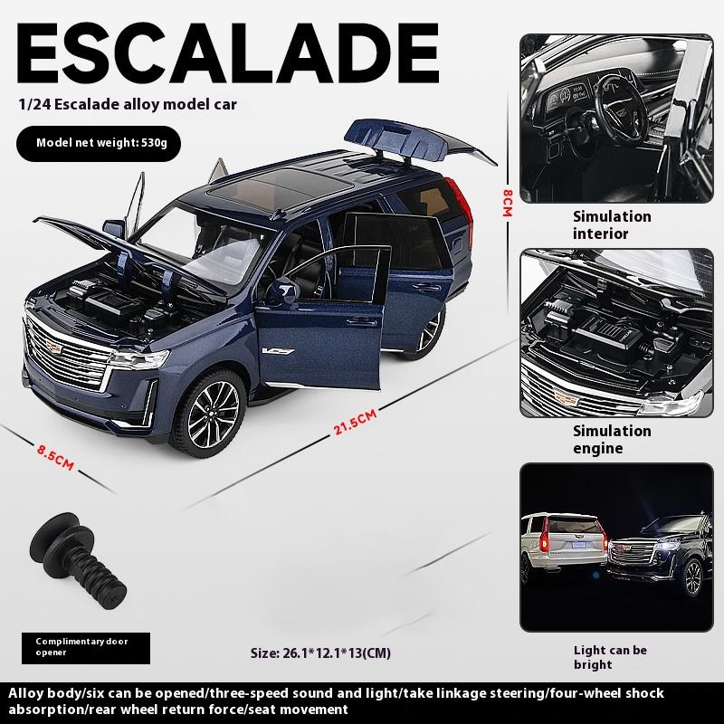 1/24 Scale Cadillac Escalade SUV Alloy Diecast Model Pull Back Toy Gift For Friends Collection Of Hobby Decorative Fine Present