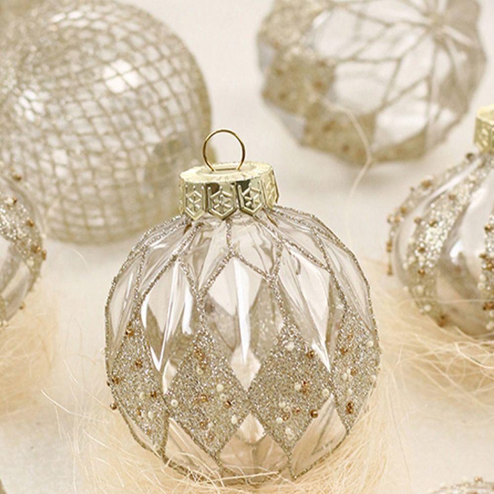 9pcs Transparent Painted Christmas Balls Set Plastic Christmas Tree Pendant Home Xmas Decor