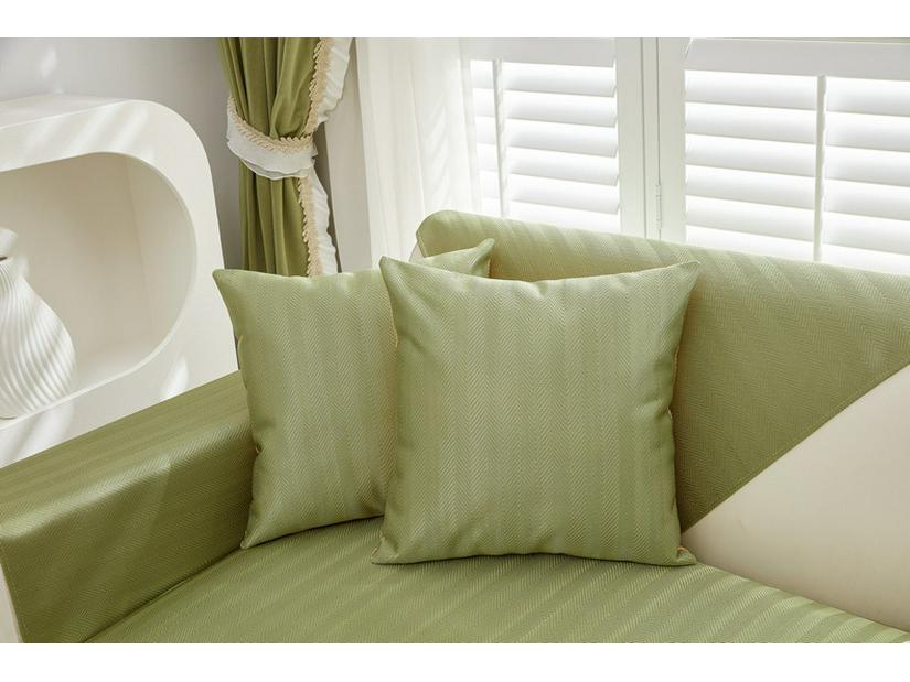 Pure Herringbone Ice Silk Non-Slip Sofa Cushion - Modern Simple Green Design for Summer Cool Comfort