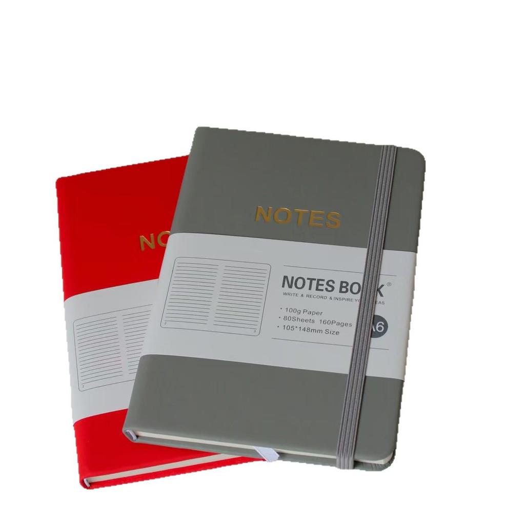B6 Soft Leather Notebook with Thickened Inner Pages and Binding Strap, Portable Diary