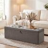 Storage Pouffe, Storage Bench 141L 137x41x42 cm Upholstered in Velvet Storage Chest Load 240 kg Grey