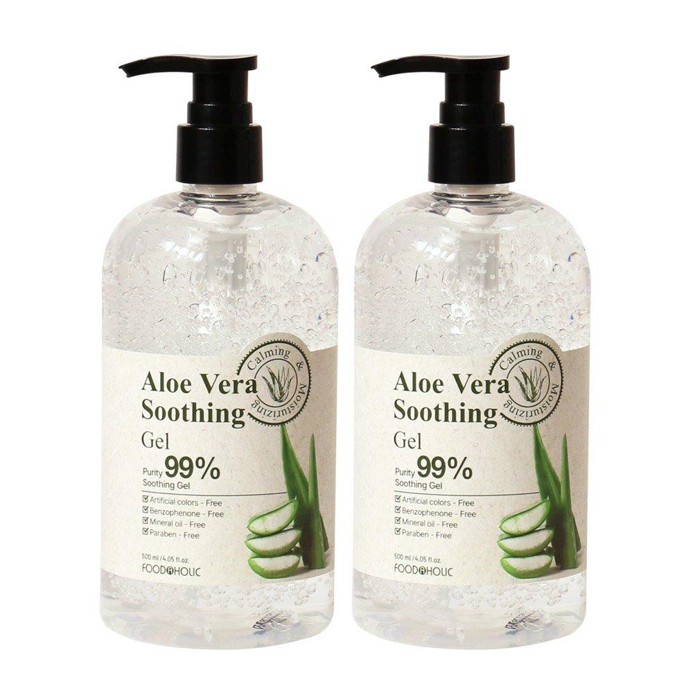 (2 pièces) Gel apaisant à l'aloe vera FoodaHolic 500 ml