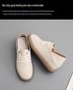 Women's Spring 2025 White Cowhide Height-Increasing Shoes, Thin Style, Soft Leather, Soft Sole, Slip-On.