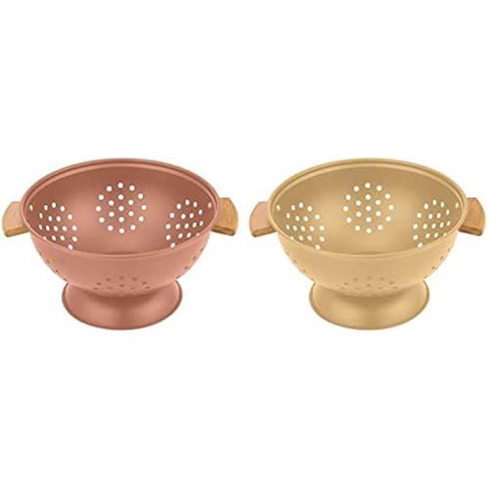 Passoire pour les pâtes - DKD Home Decor - 30 x 24,5 x 14 cm - Terre cuite - Acier inoxydable - Jaune