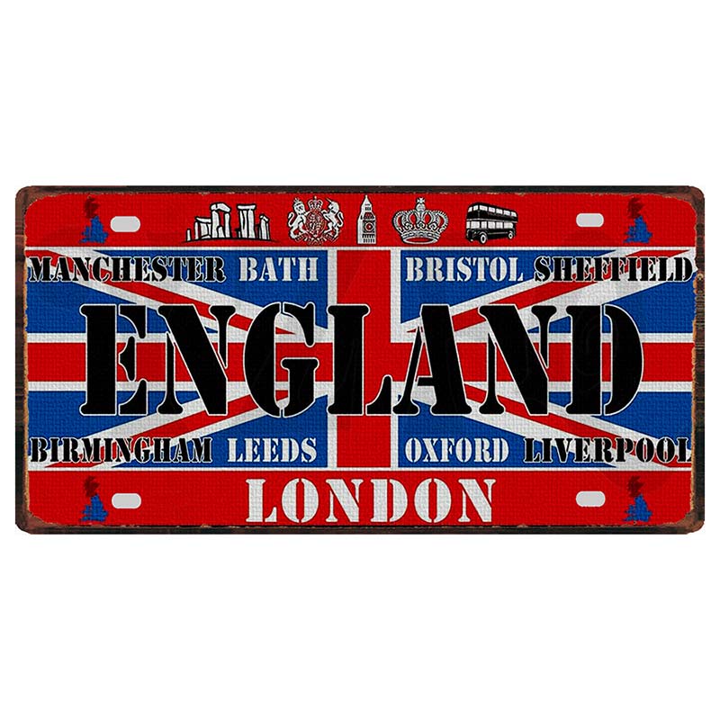 YZFQ Mexico Spain Metal Tin Sign Colombia USA Poster For Wall Restaurant Bar Home Decor 30X15CM Customizable DC-1512A