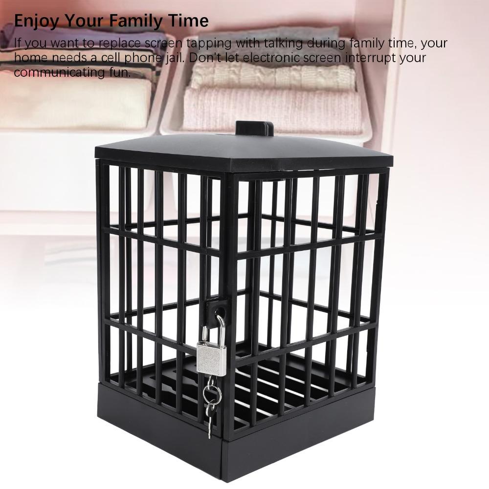 Lockable Design Cell Phone Jail Key Lock Black Grey Mobile Phone Prison Time Management All Black Smartphone Storage Cage