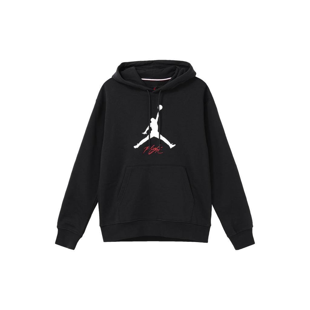 Jordan Essentials Logo Print Hoodie Long Sleeve Men Sweatshirt Black FD7546-010