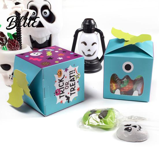 Cookie Packaging Containers Cute Halloween Treat Boxes Party Candy Boxes for Goodie Snack Foldable Cardboard Gift Packaging Small Container