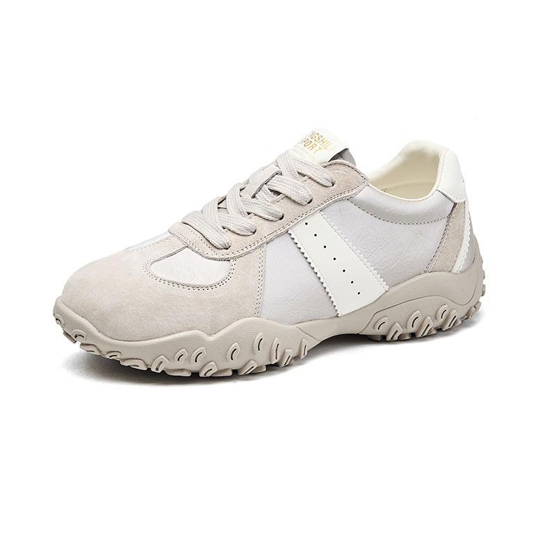 Leather platform women s spring new versatile casual sports board shoes retro little white shoes 35