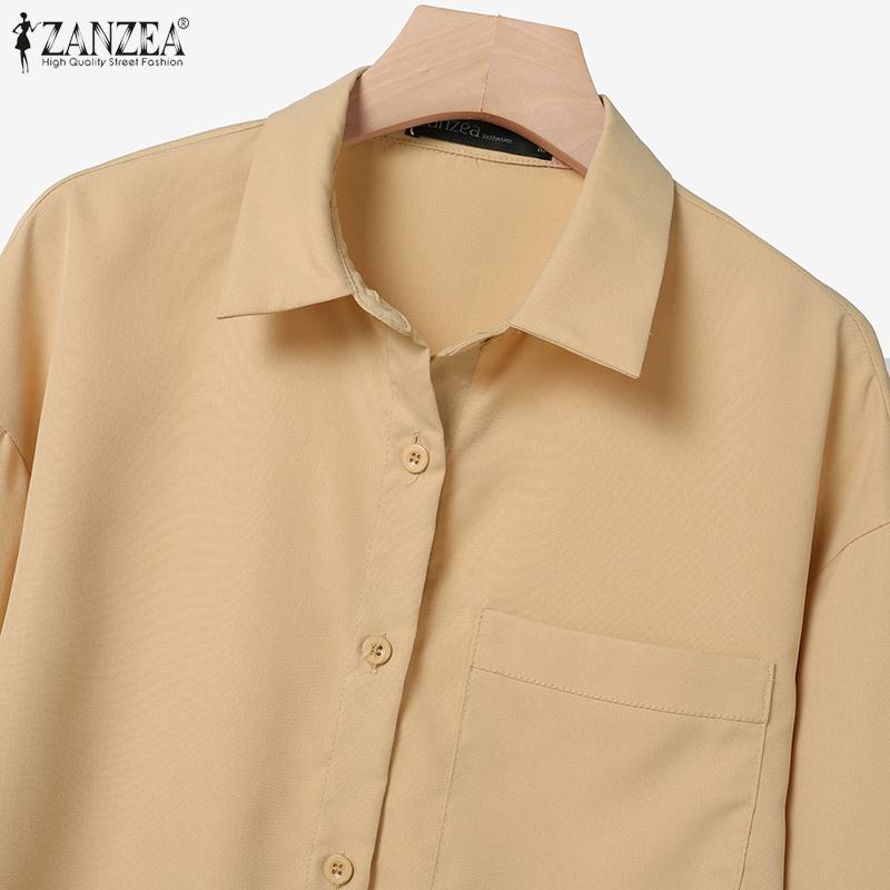 ZANZEA Women Long Sleeve Blouse and Pants Casual Two Piece Suit Sets