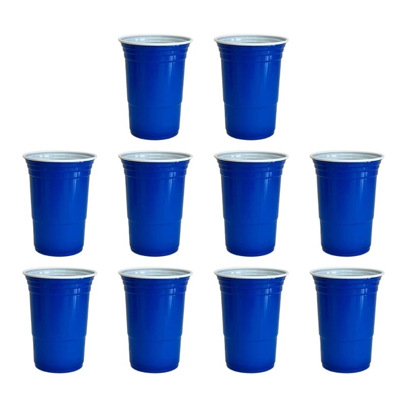 10Pcs Plastic Party Drinking Cups Disposable Beer Beverage Cup Drinkware For Cold And Hot Drinks At Gatherings