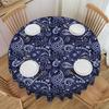 Round Bandana Paisley Style  Tablecloth Waterproof Oil-Proof Table Cover 60 Inch  Table Cloth