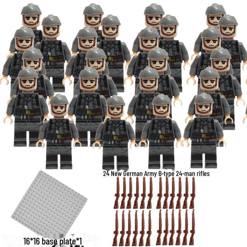 Eighth Route Army Minifigure Set: 24 Educational Assembly Building Blocks