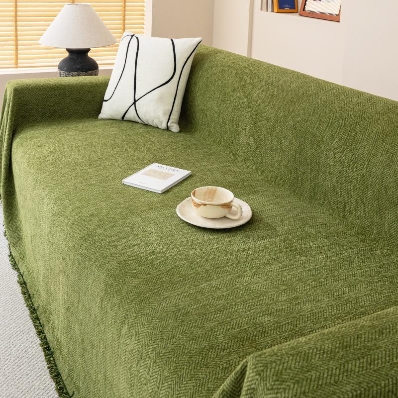 Solid Color Sofa Cover Cloth, Simple Modern Sofa Towel, All-season Universal Chenille Cover Cloth
