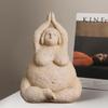 Abstract Yoga Sculpture: Elegant Curvy Woman Artwork for Home Decor