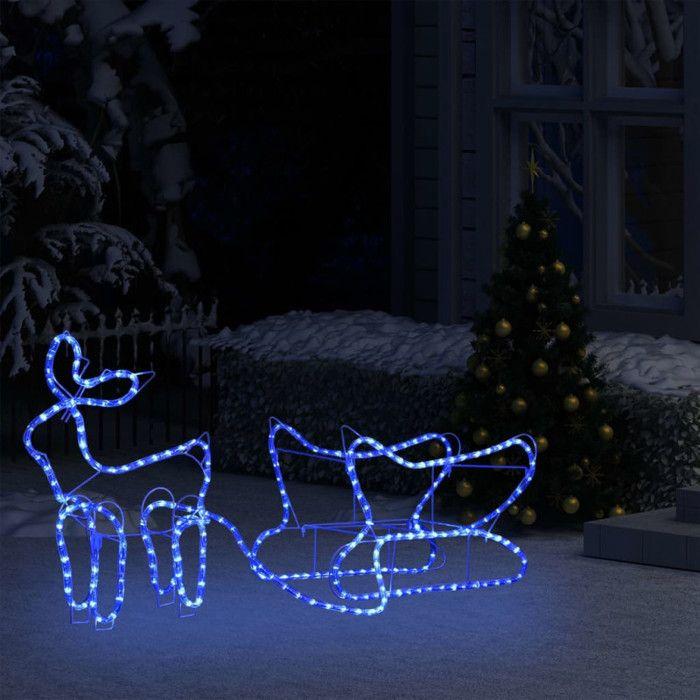 VidaXL Décoration de Noël d'Extérieur Renne et Traîneau 252 LED Renne Illuminé Lumineux Décoratif Ornement de Vacances 329809