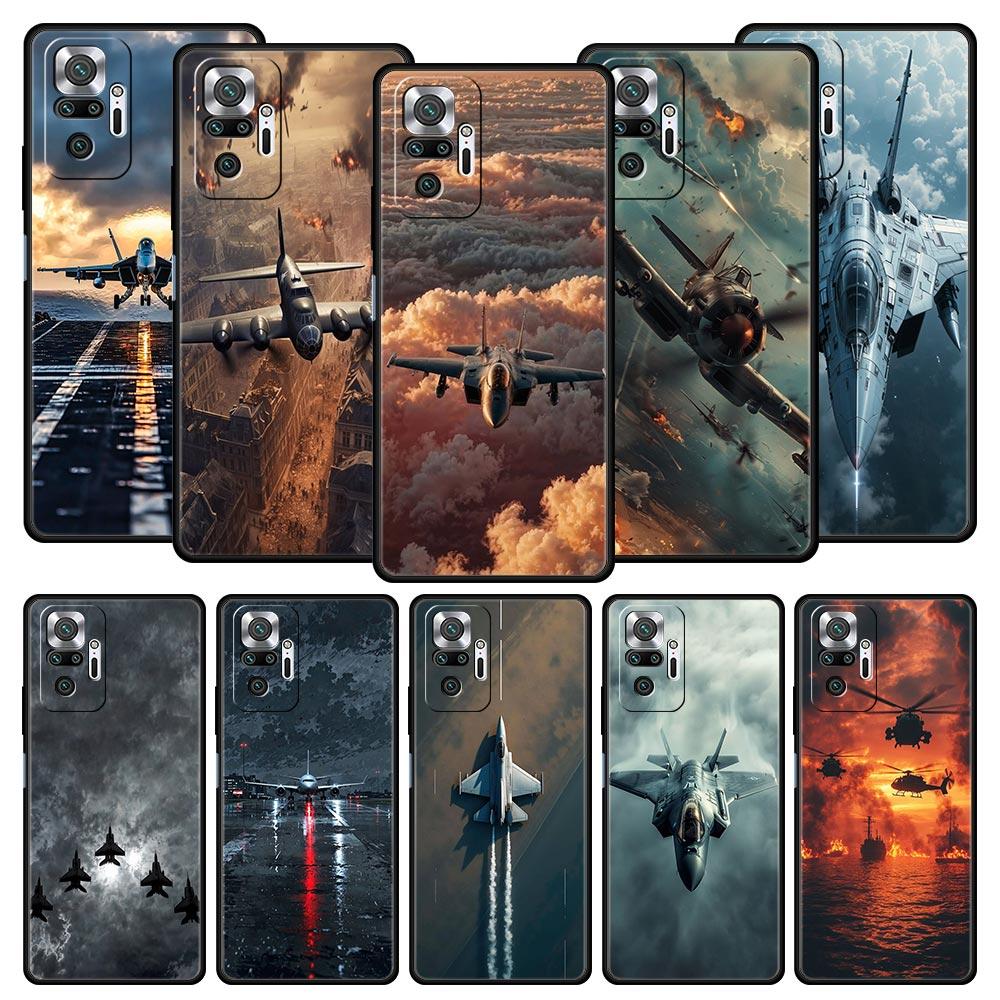 Aircraft Airplane Cool Phone Case For Xiaomi Redmi Note 14 13 12 5G 11 10 Pro Plus 4G 9S 9 14C 13C 12C 10C 9C 9A Soft TPU Cover