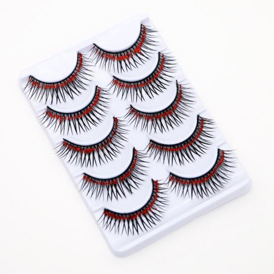 5/7/8/10/20 Pairs Shiny 3D Colorful Long Thick Glitter Artificial Eyelashes